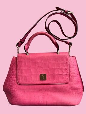 Authentic Pink MCM Handbag With Detachable Crossbody Strap